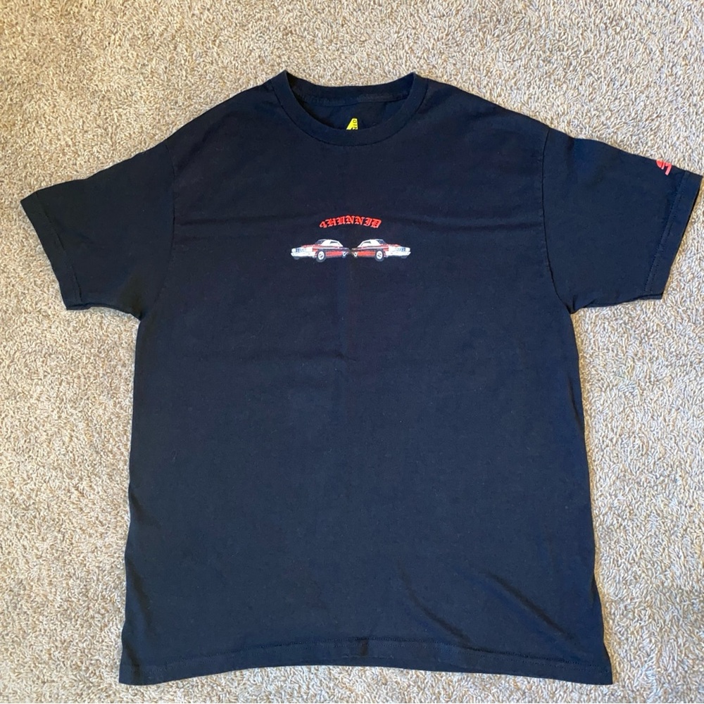 4Hunnid YG T-Shirt Men’s Large Black Logo Short Sleeve Crewneck Graphic Car SS